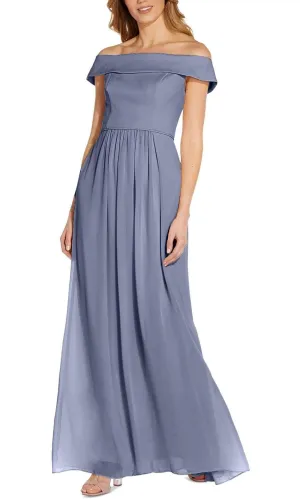 Adrianna Papell AP1E207939 - Off Shoulder Chiffon Long Dress