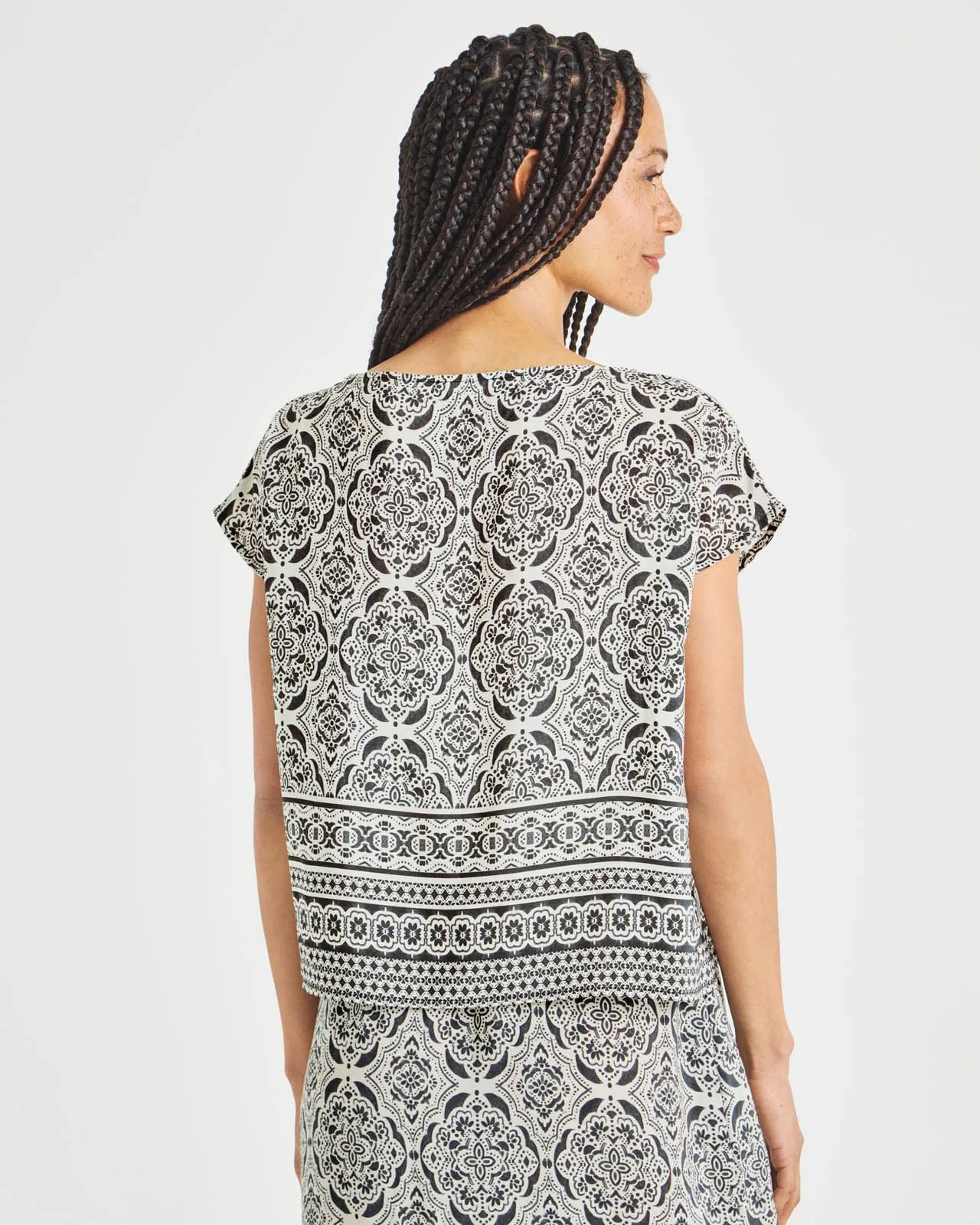 Alessandra Printed Silk Top