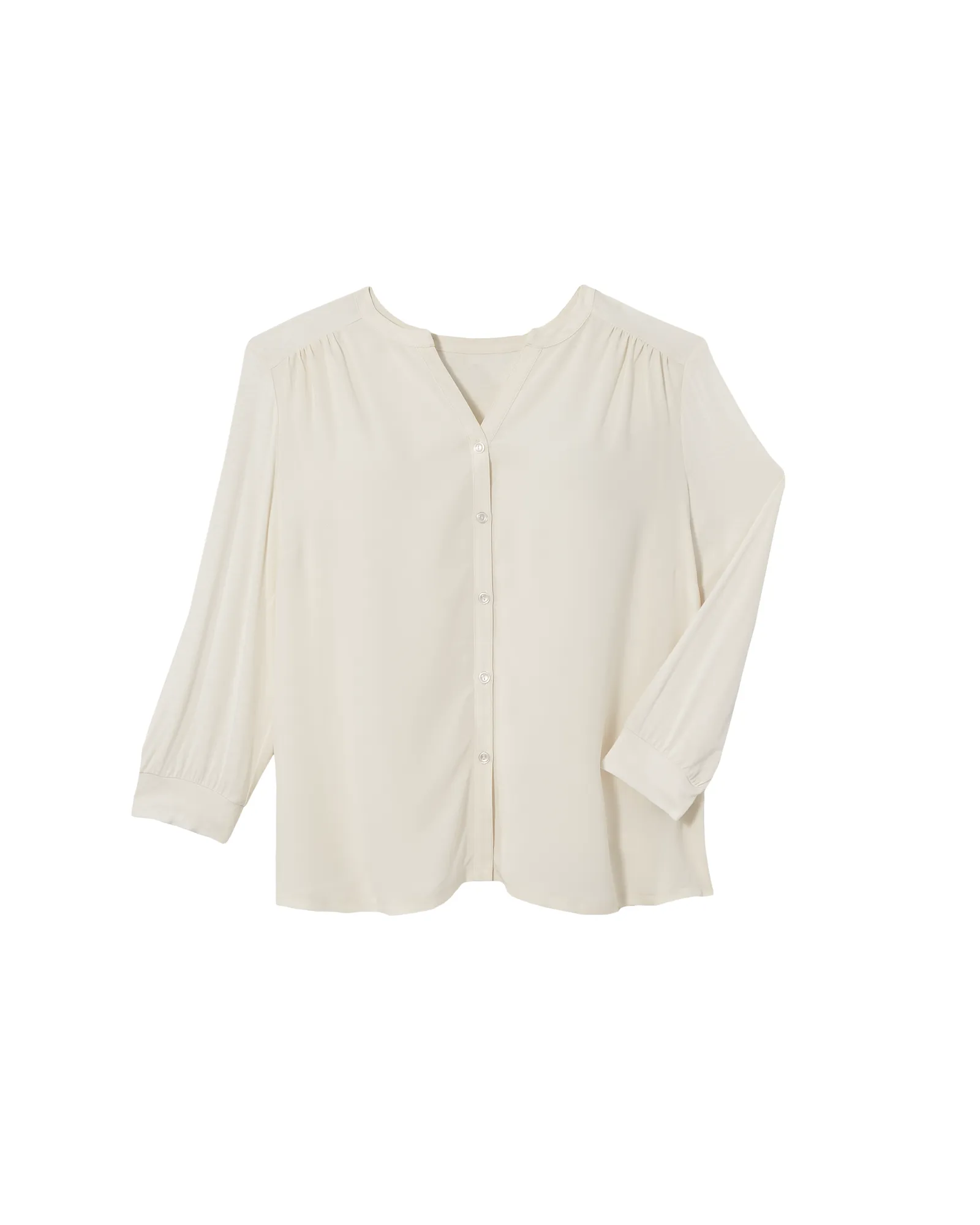 Alma Three-Quarter Sleeve Knit Blouse | White