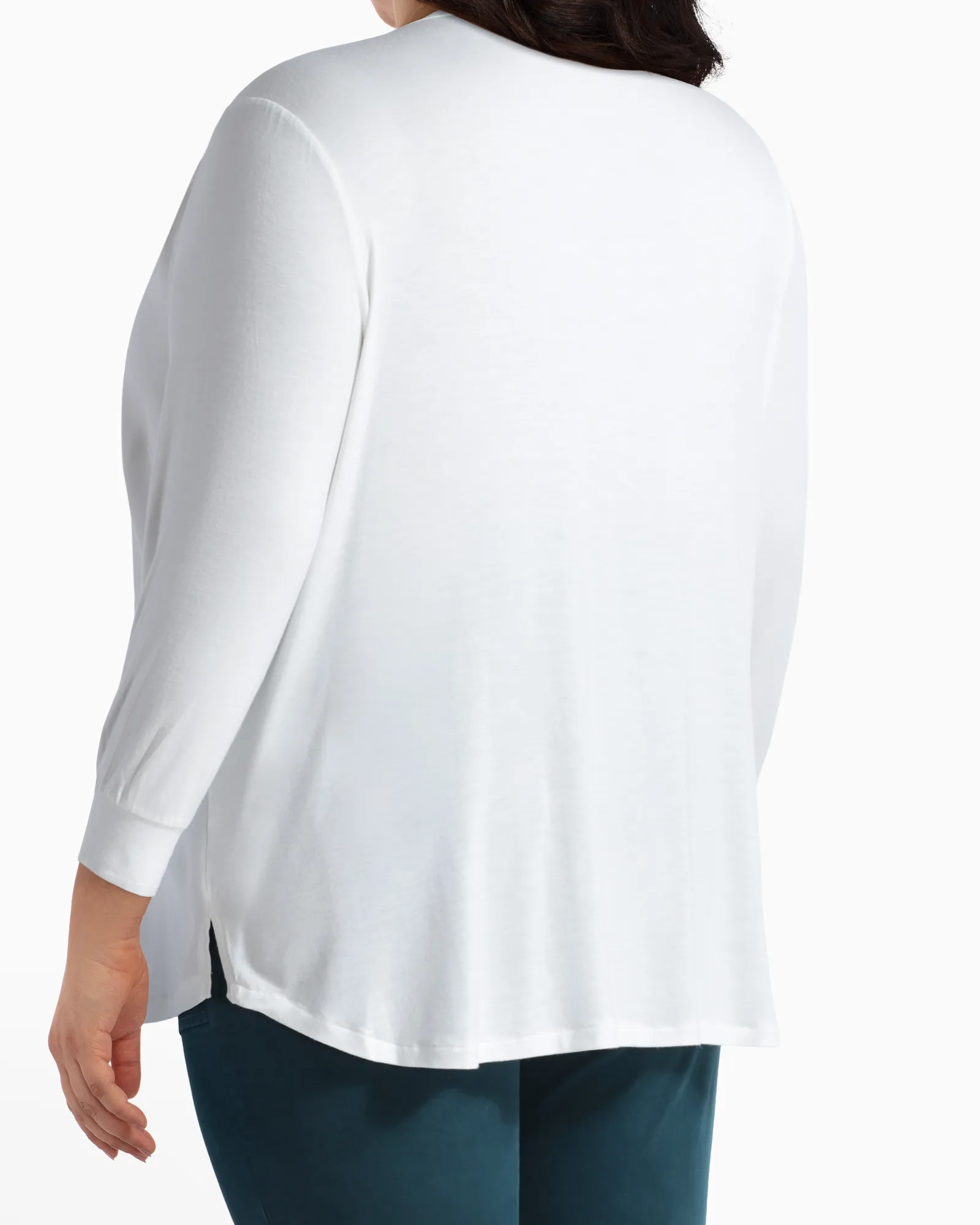 Alma Three-Quarter Sleeve Knit Blouse | White