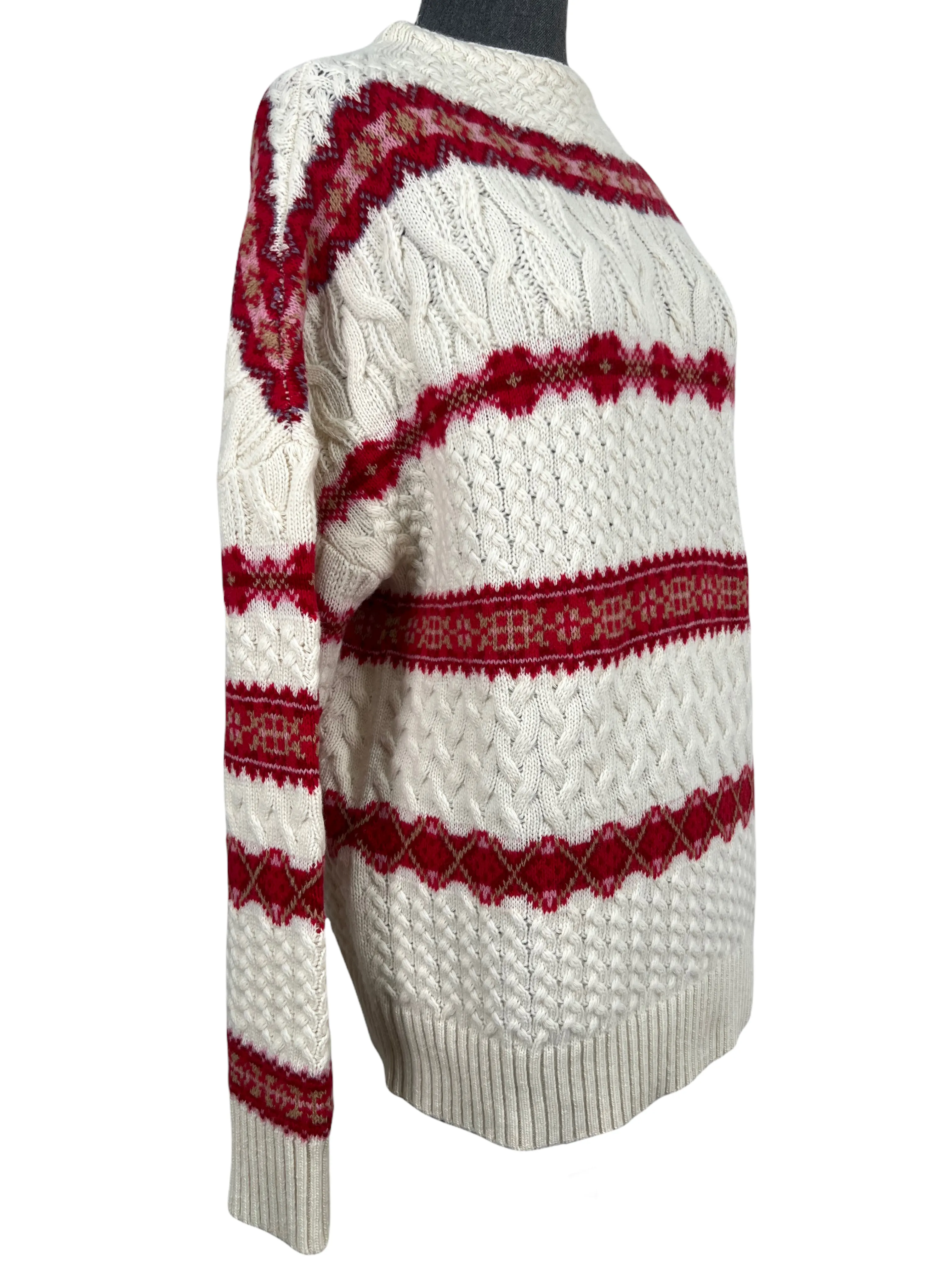 Altuzarra Jac Fair Isle Cable-Knit Wool Turtleneck Sweater Size XS NWT