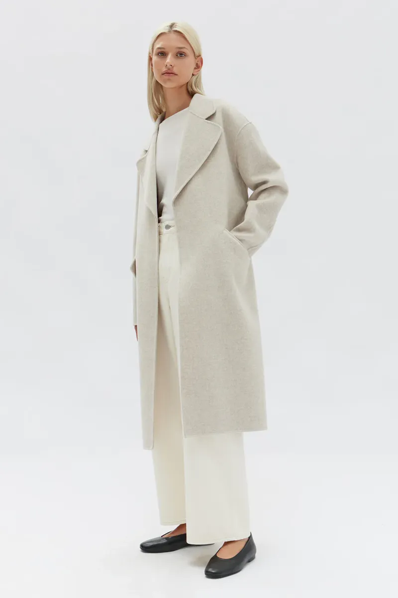 Assembly Label - Sadie Single Breasted Coat - Oat Marle