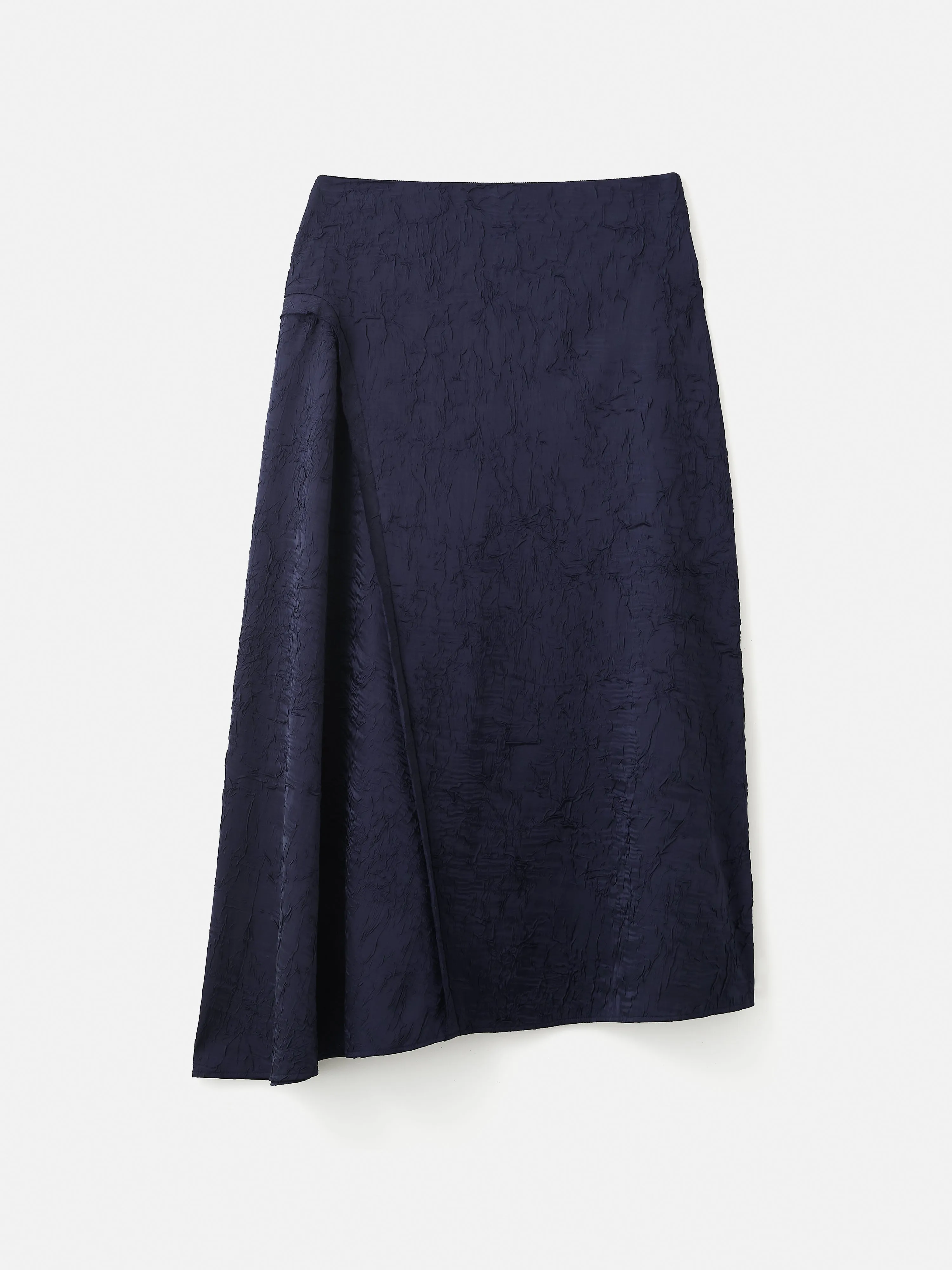 Asymmetric Textured Skirt | Navy