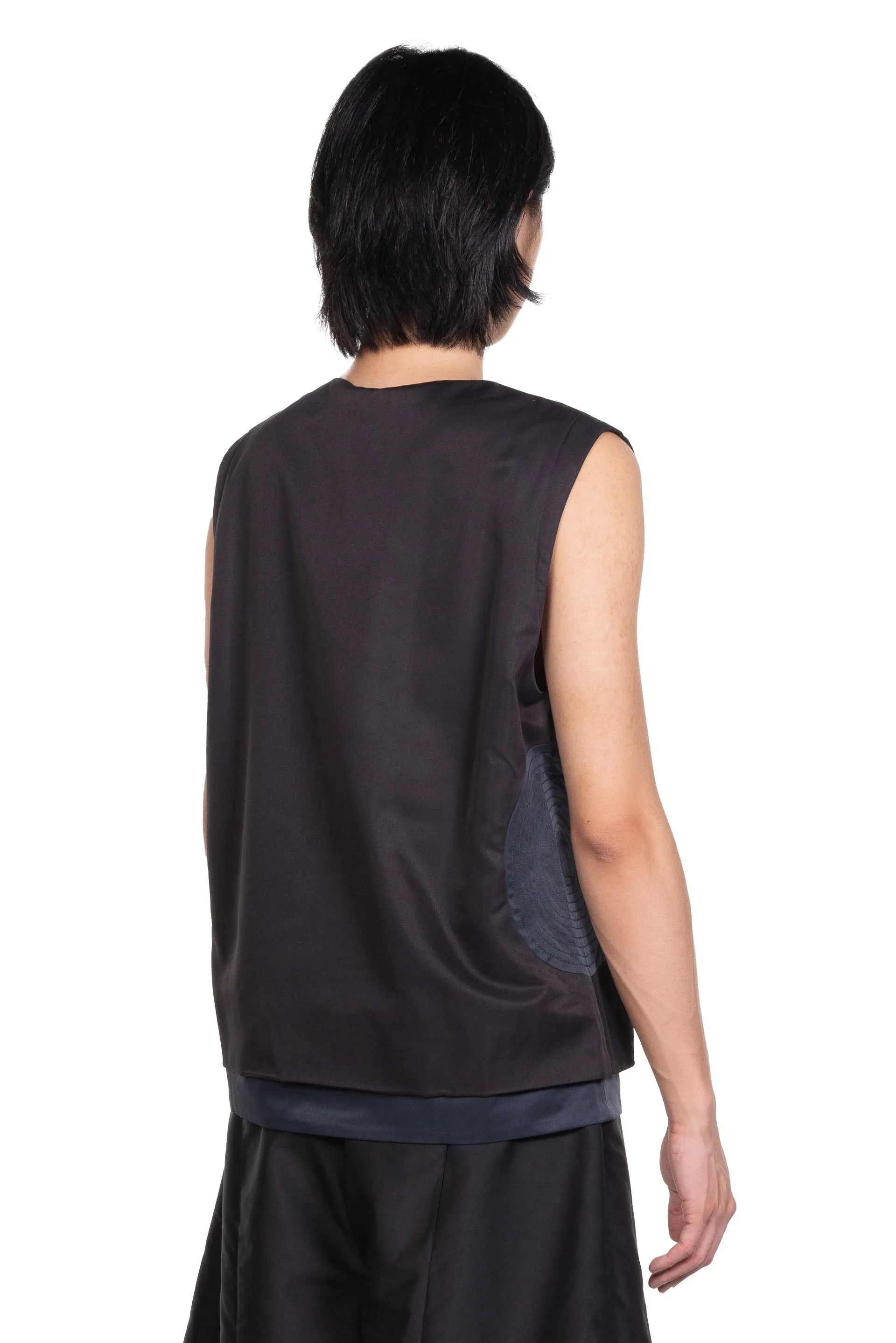 Asymmetrical But Symmetrical Vest Black