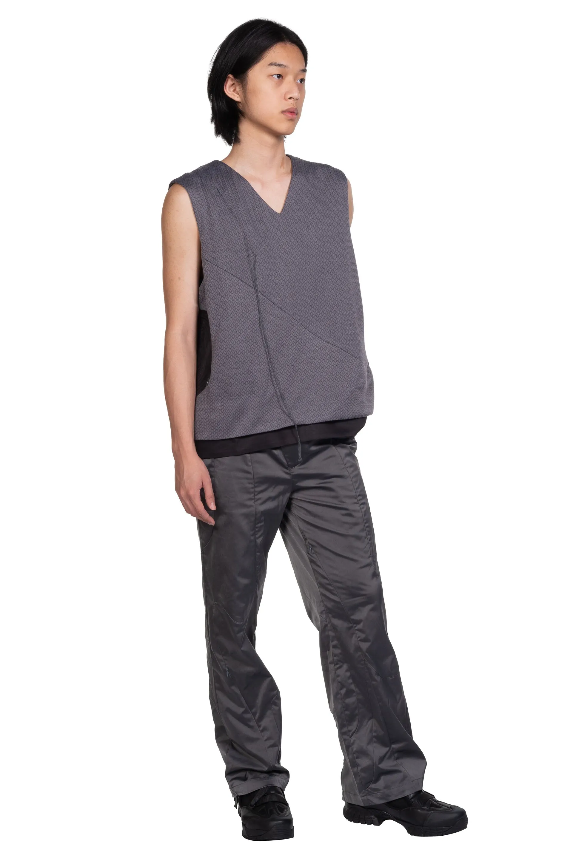 Asymmetrical But Symmetrical Vest Grey