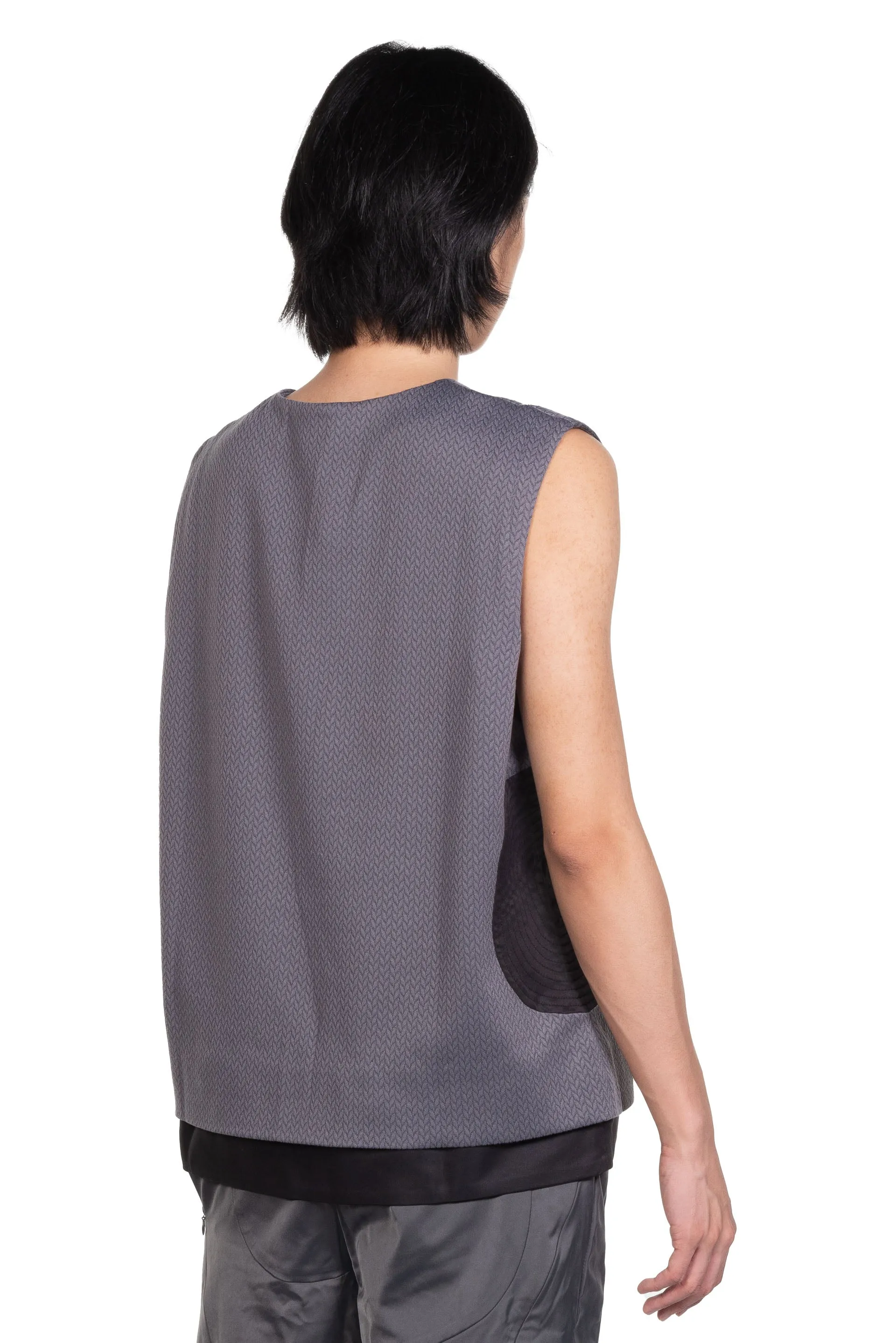 Asymmetrical But Symmetrical Vest Grey