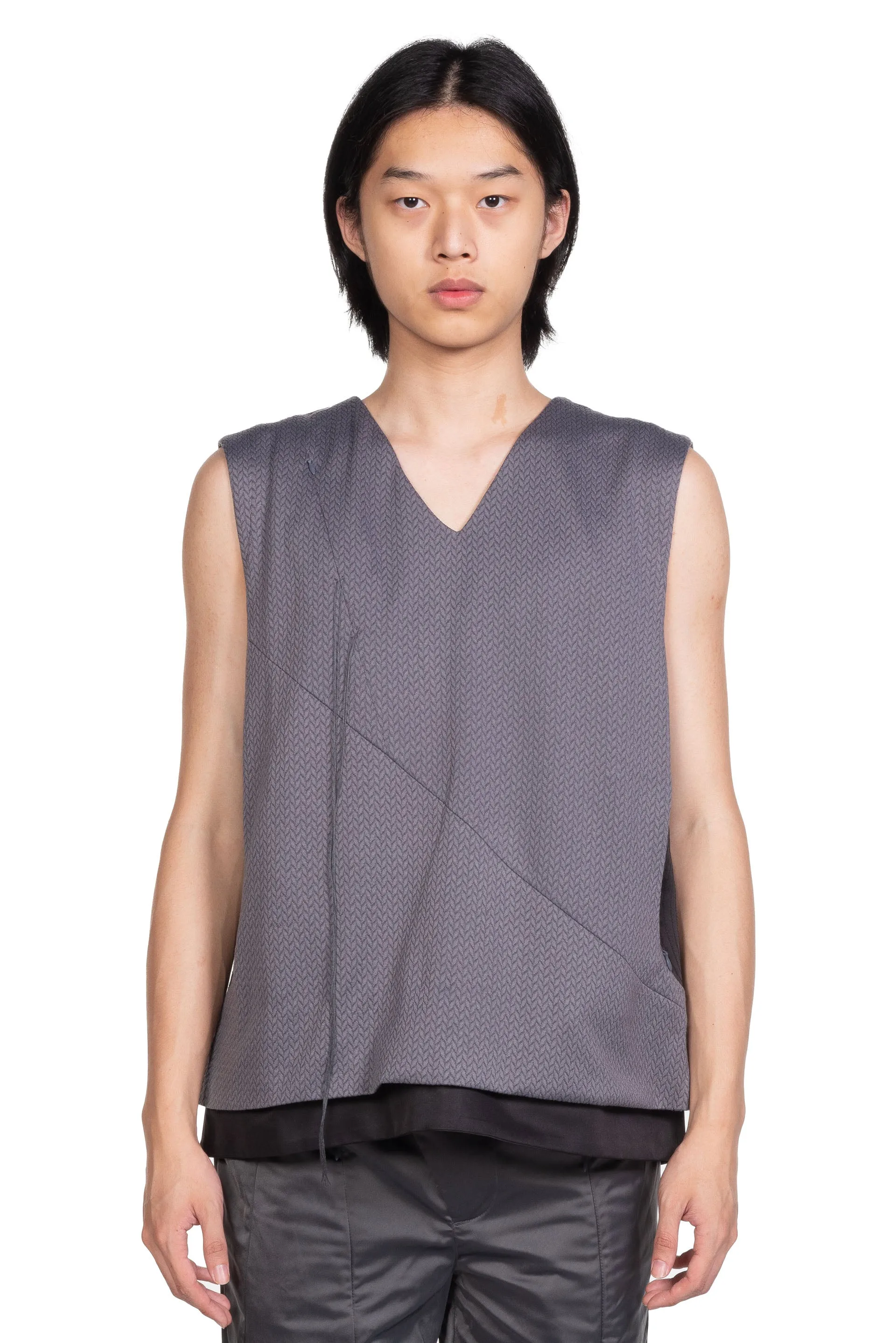 Asymmetrical But Symmetrical Vest Grey