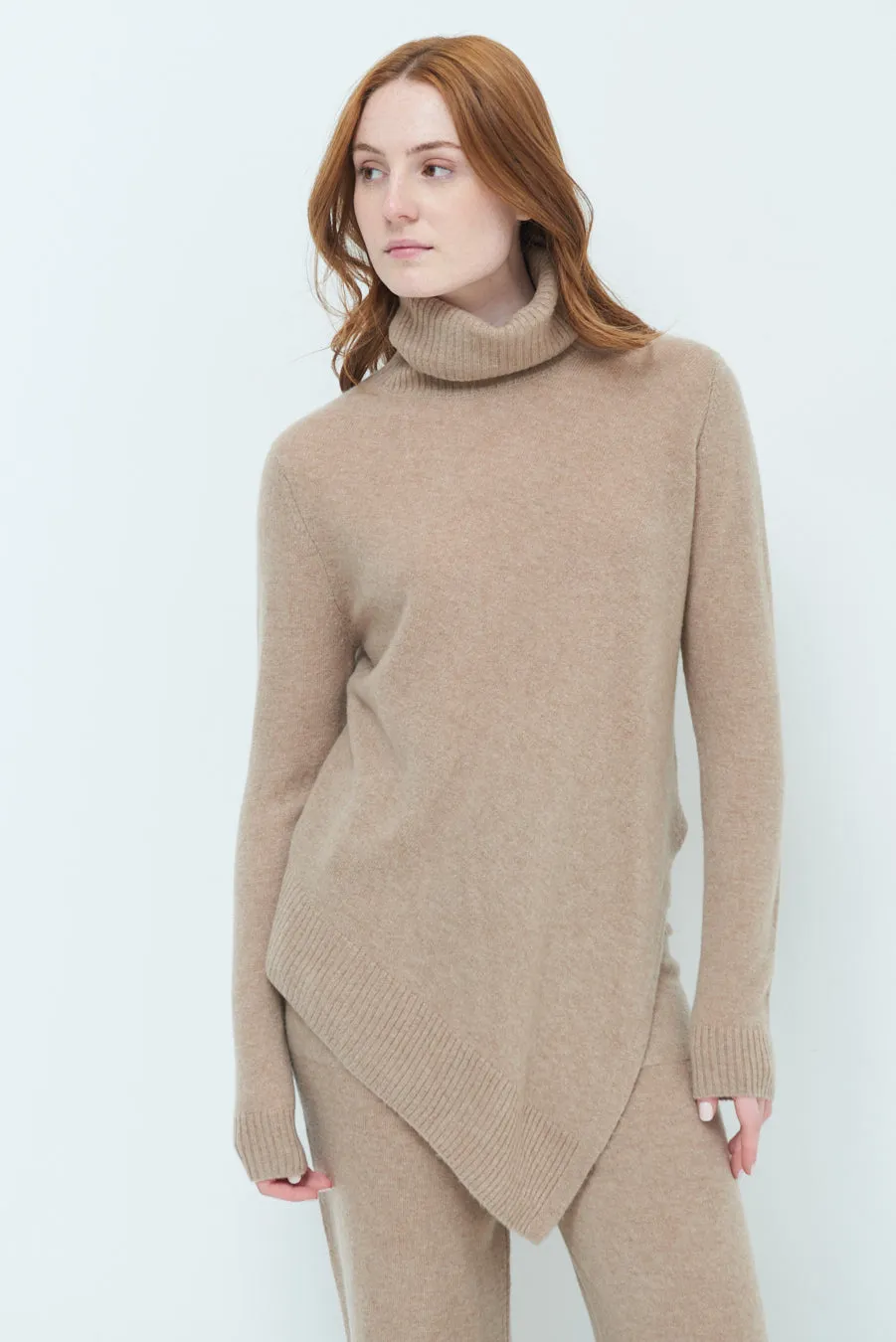 Asymmetrical turtleneck sweater wholesale