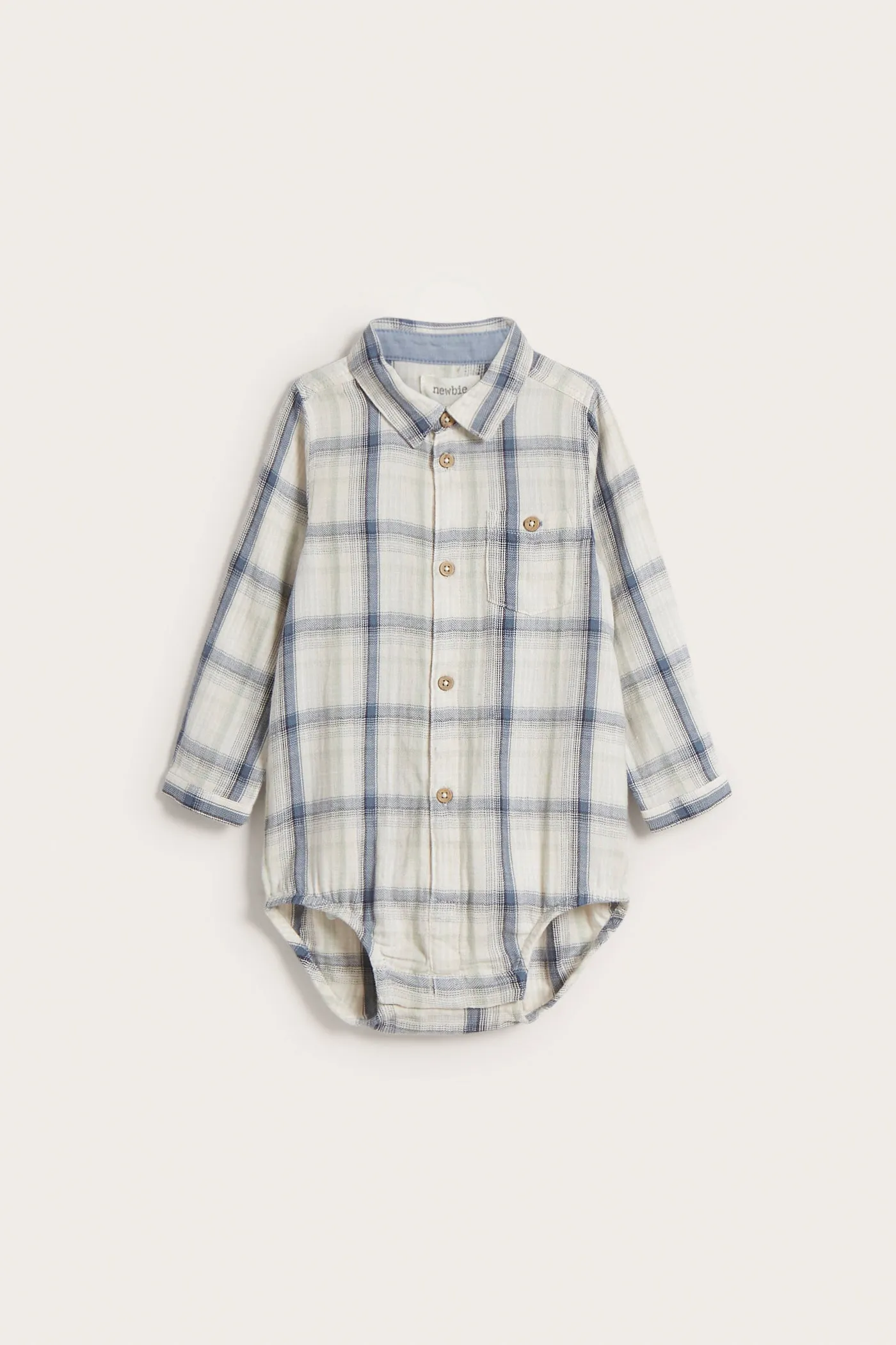 Baby blue checked shirtbody