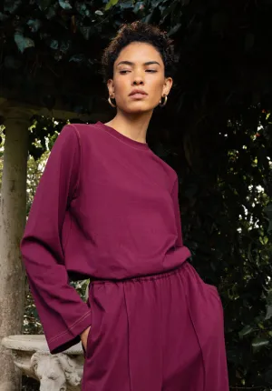 Bell Full Sleeves Top In Burgundy