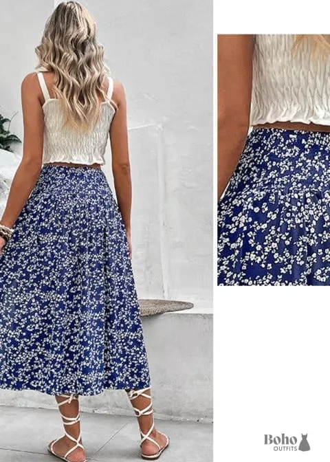 Boho Mid Length Printed Skirt Mila