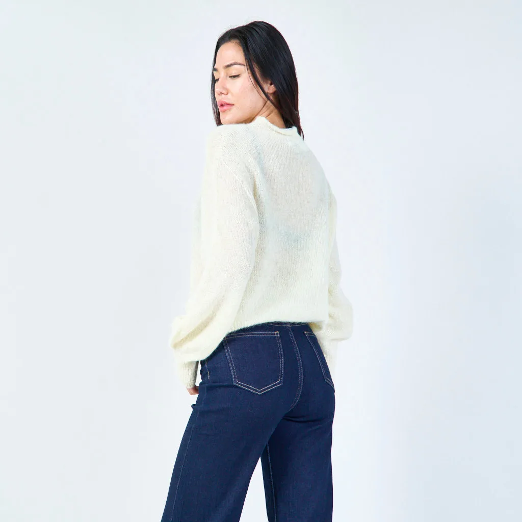 Classic round neck soft sweater wholesale