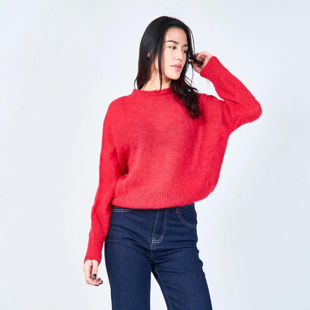 Classic round neck soft sweater wholesale