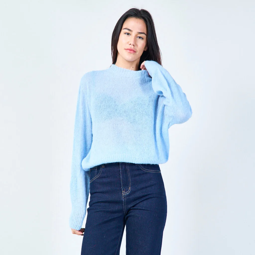 Classic round neck soft sweater wholesale