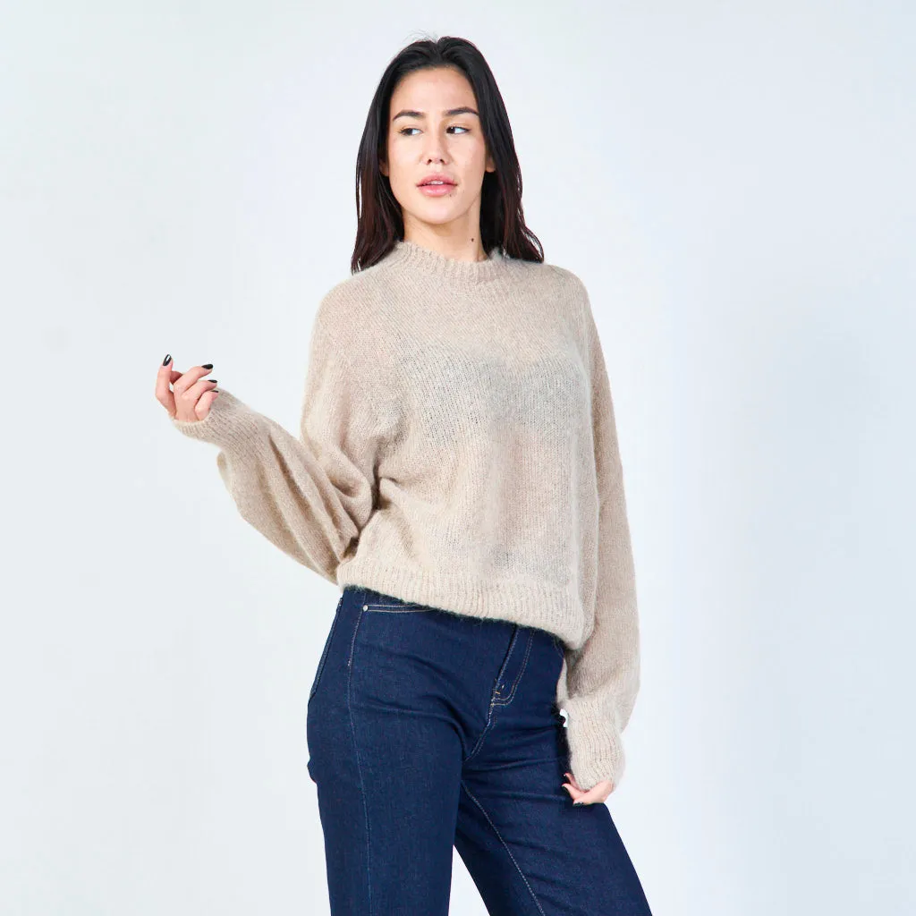 Classic round neck soft sweater wholesale