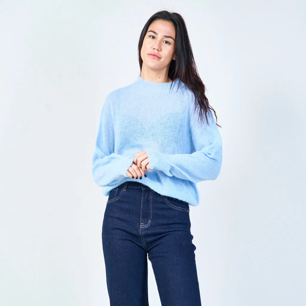 Classic round neck soft sweater wholesale