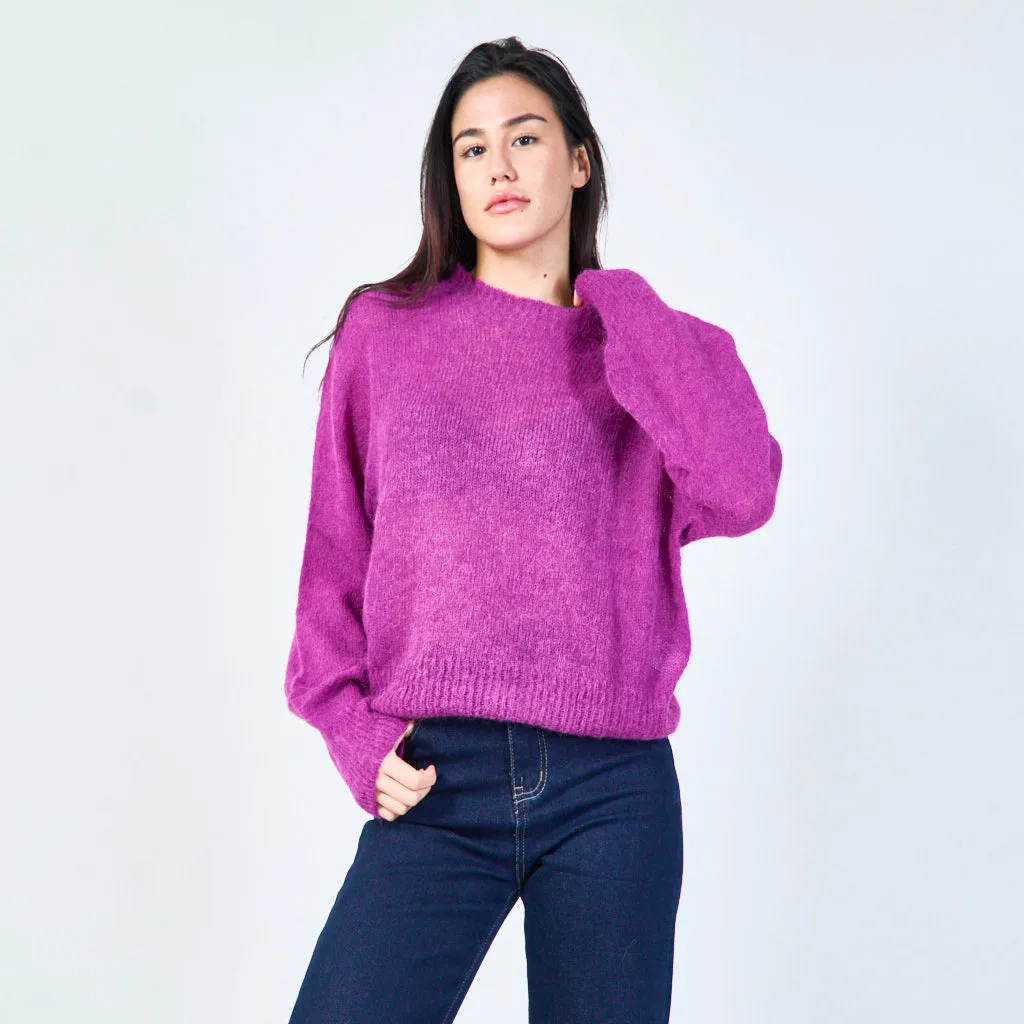 Classic round neck soft sweater wholesale