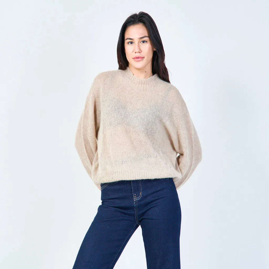 Classic round neck soft sweater wholesale