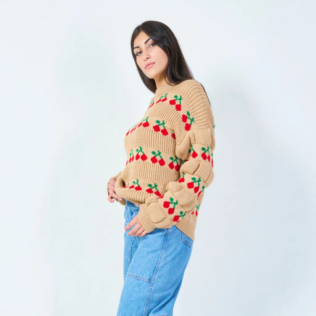 Cozy knit sweater with playful design wholesale