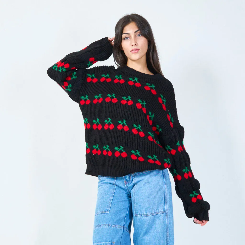 Cozy knit sweater with playful design wholesale