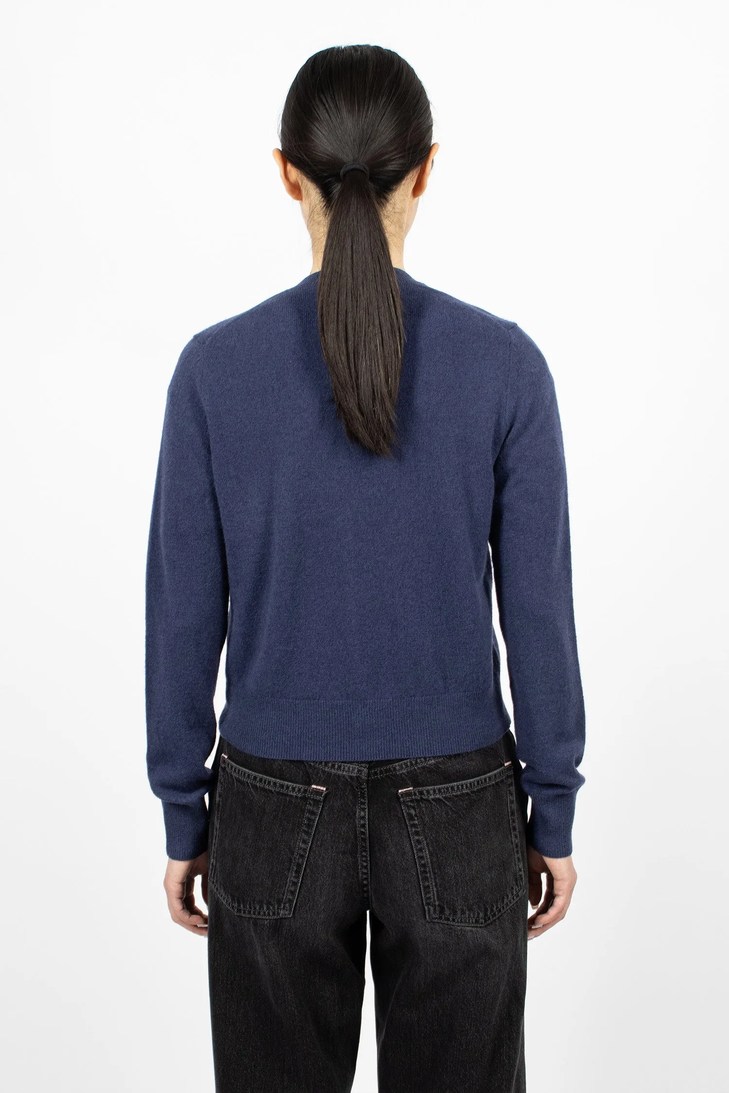 Crew Neck Cardigan Medieval Blue