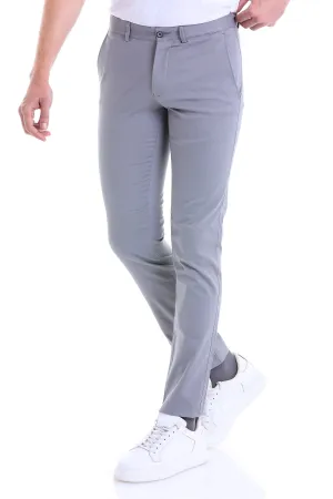 Dynamic Fit Side Pocket Low Waist Cotton Gray Casual Pants