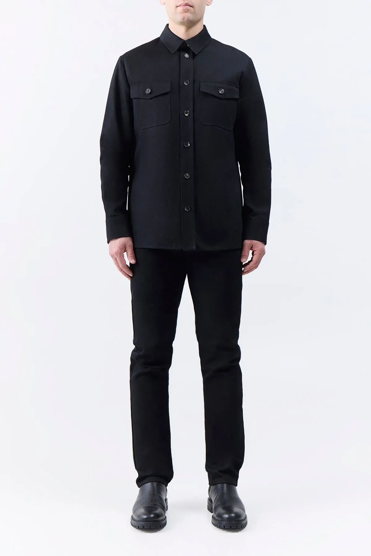 Everly Overshirt in Black Organic Cotton Denim