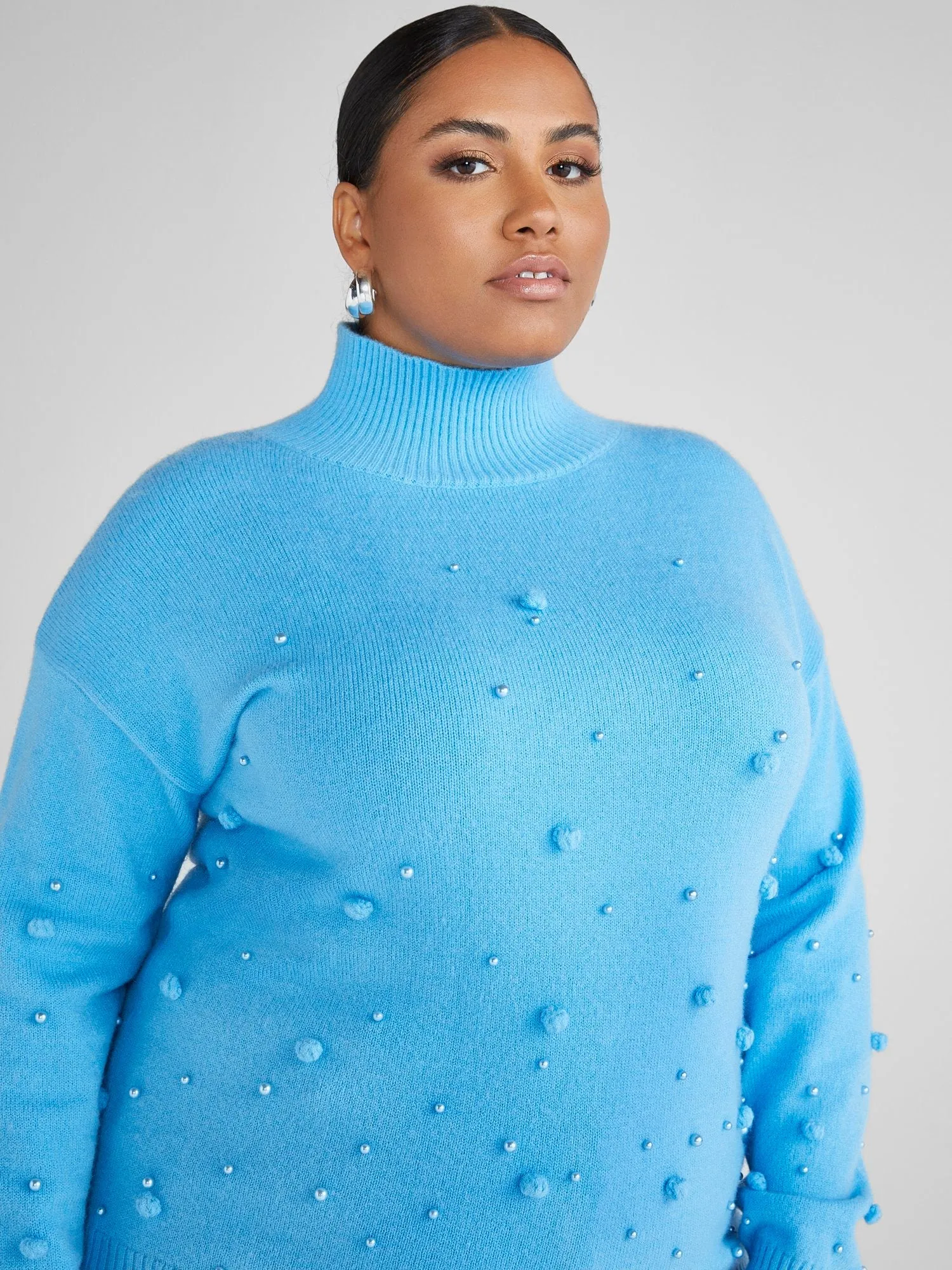 Fashion To Figure - Elayne Embellished Turtleneck Sweater