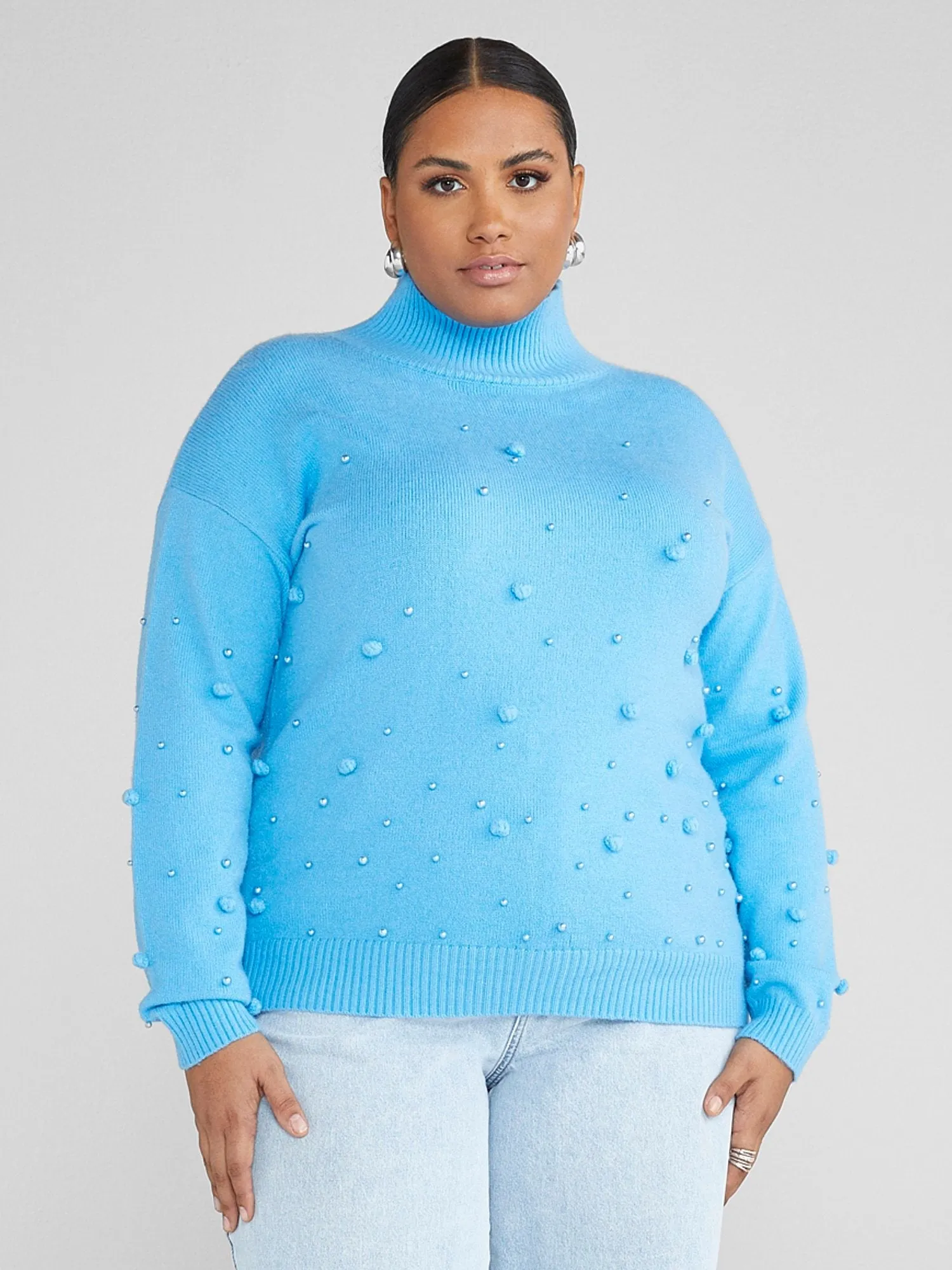 Fashion To Figure - Elayne Embellished Turtleneck Sweater