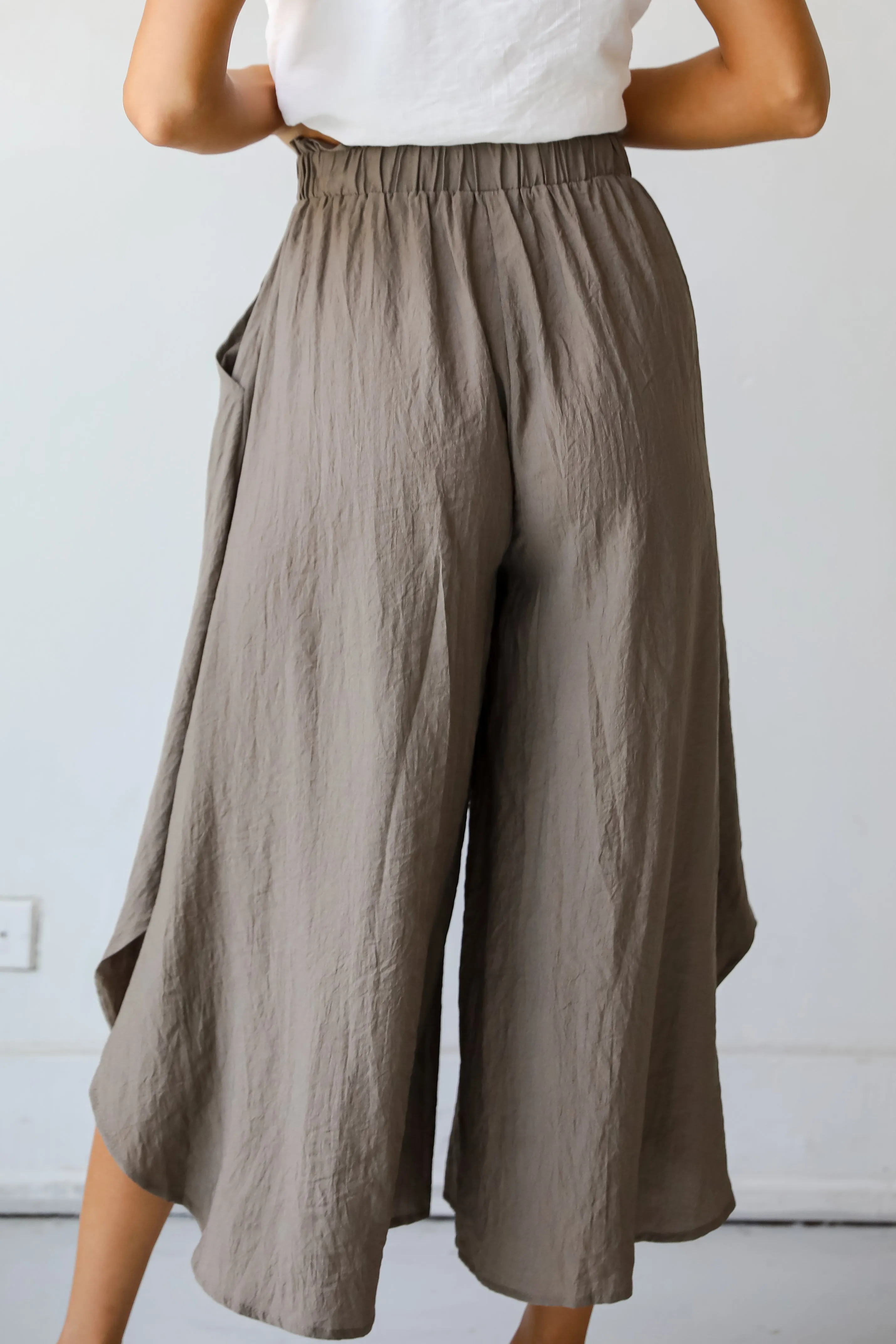 FINAL SALE - Carefree Energy Mocha Wide Leg Pants