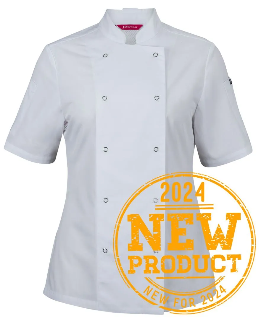 JB'S Ladies S/S Snap Button Chef Jacket (5CJS1)