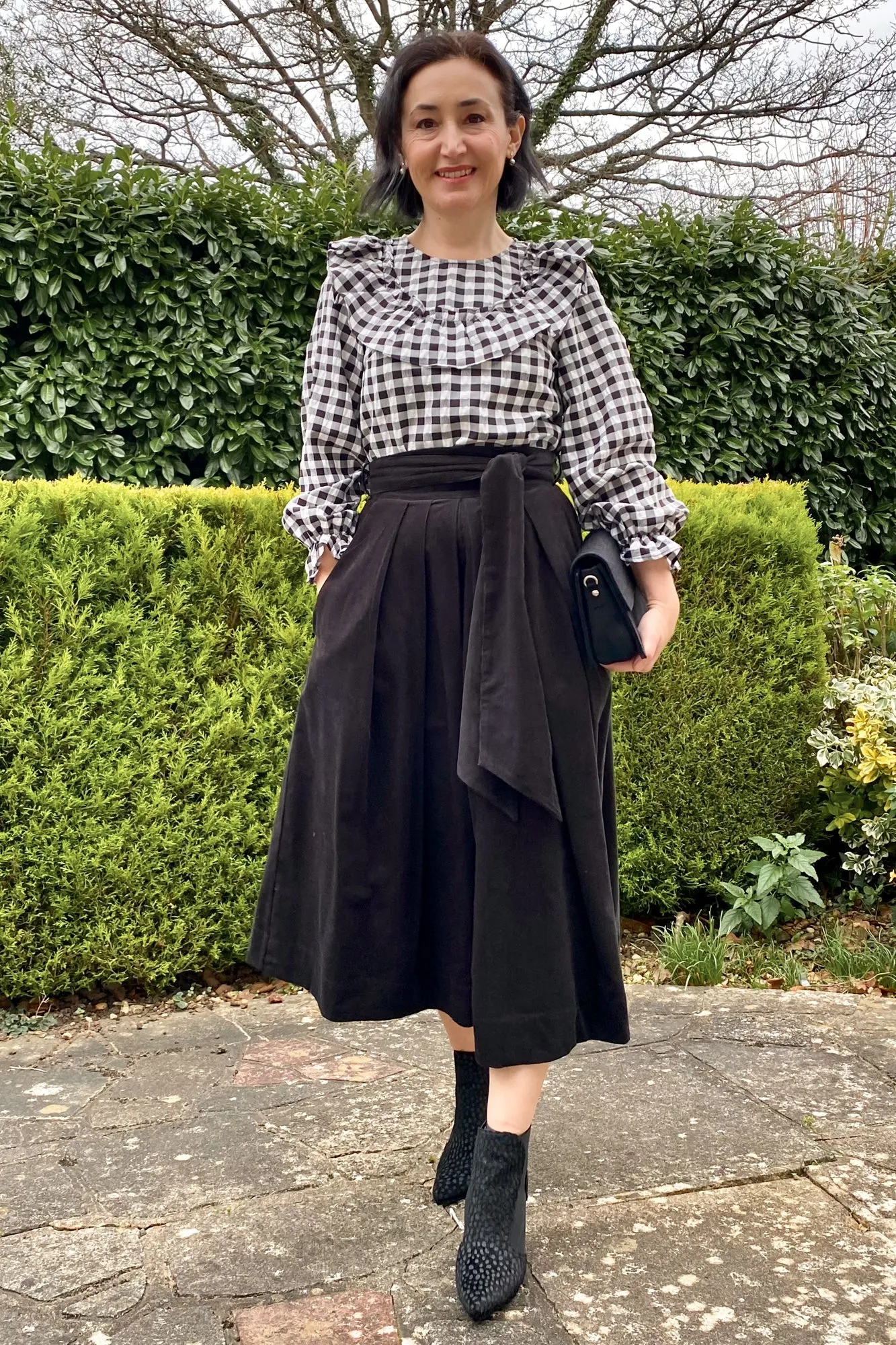 Jemima Needlecord Onyx Black Skirt