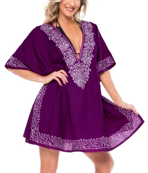 la-leela-bathing-suit-swim-beach-bikini-wear-swimsuit-cover-up-womens-embroidery   Violet_n693 134745