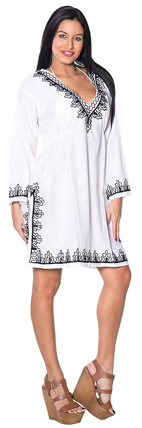 LA LEELA Bikini Swimwear Swimsuit Beach Cover ups Women's Summer Dresses Printed