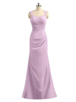 Lace Appliqued Strap Sheath Open Back Dress Plum