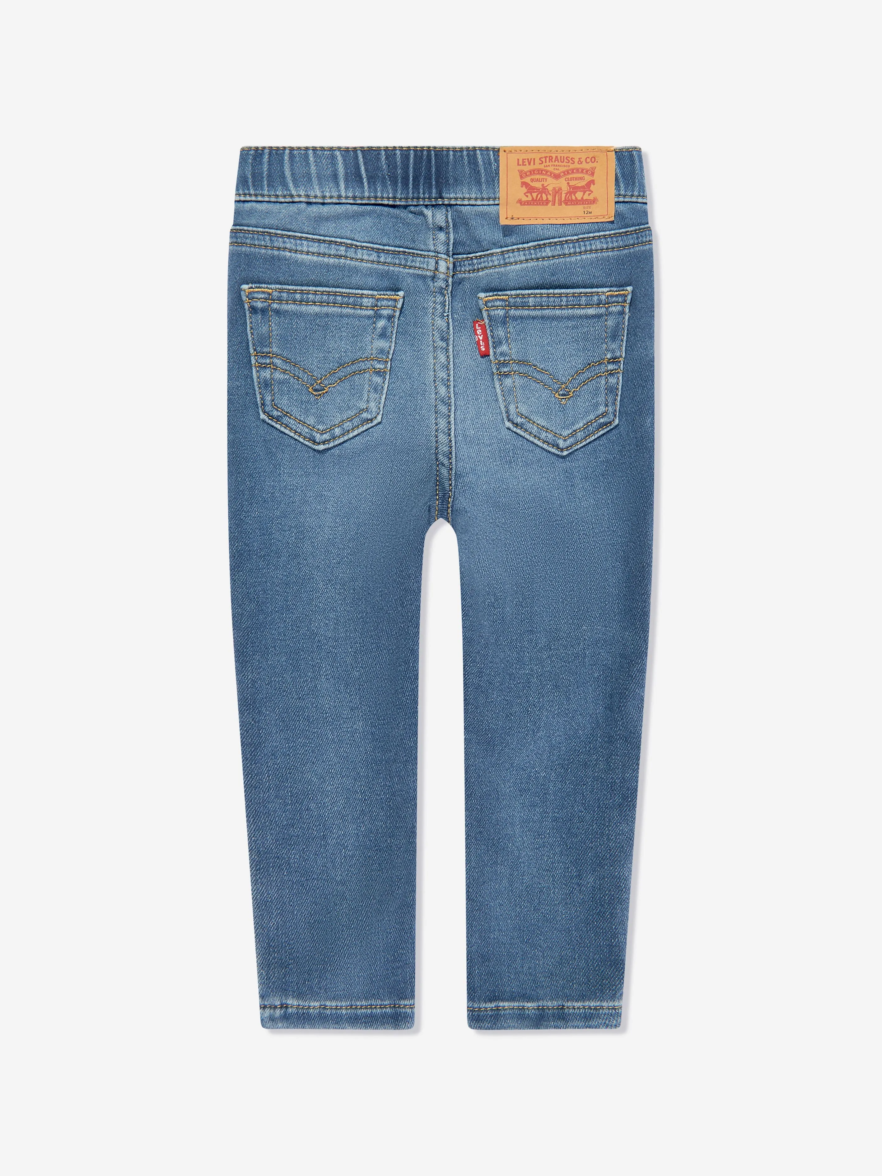 Levi's Wear Baby Boys Skinny Dobby Pull On Pants in Blue