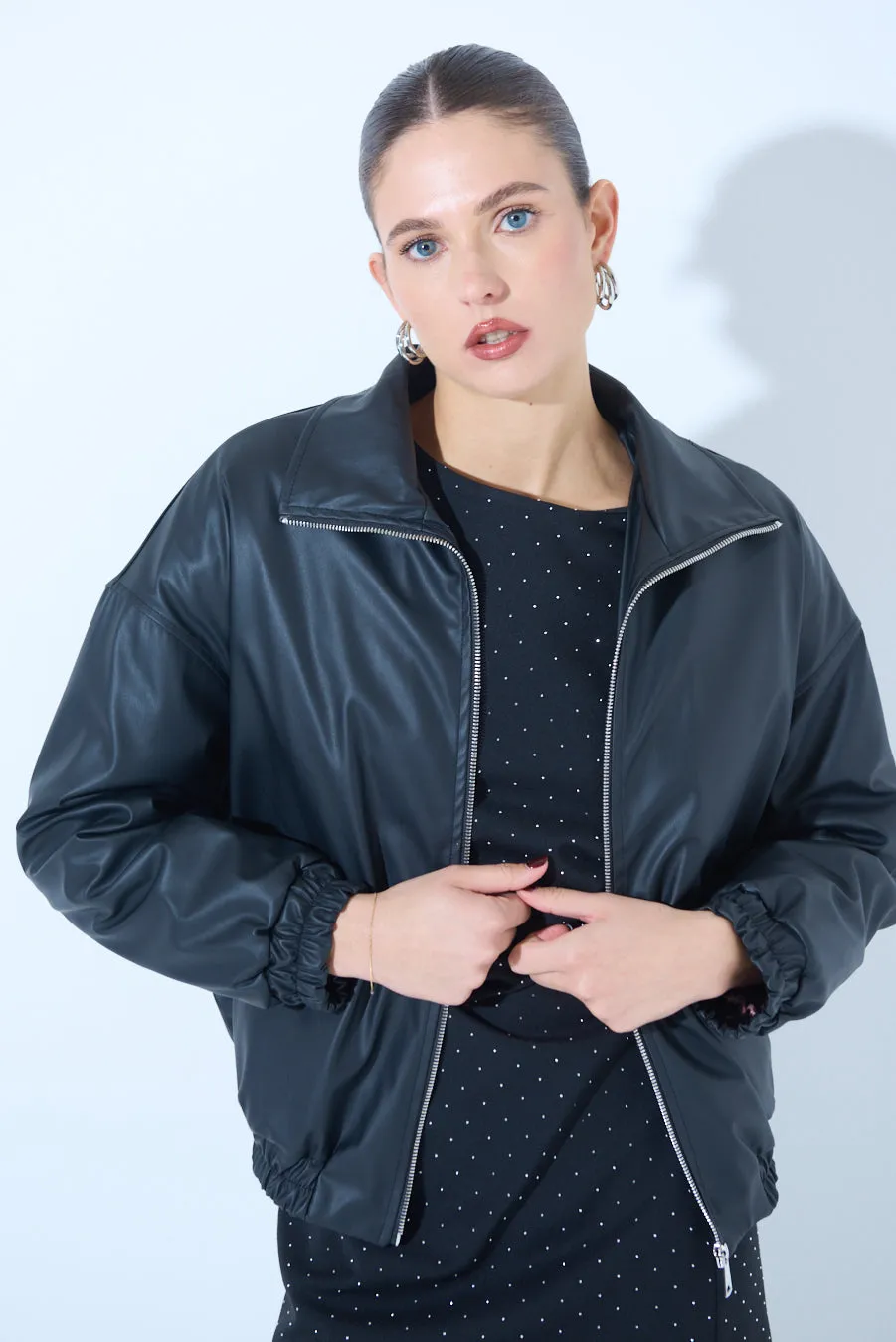 Lightweight zip-up bomber jacket wholesale