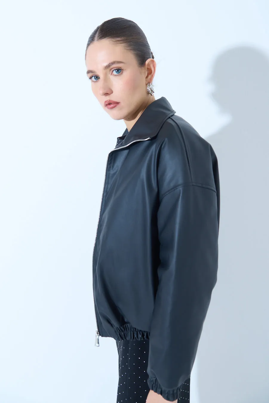 Lightweight zip-up bomber jacket wholesale