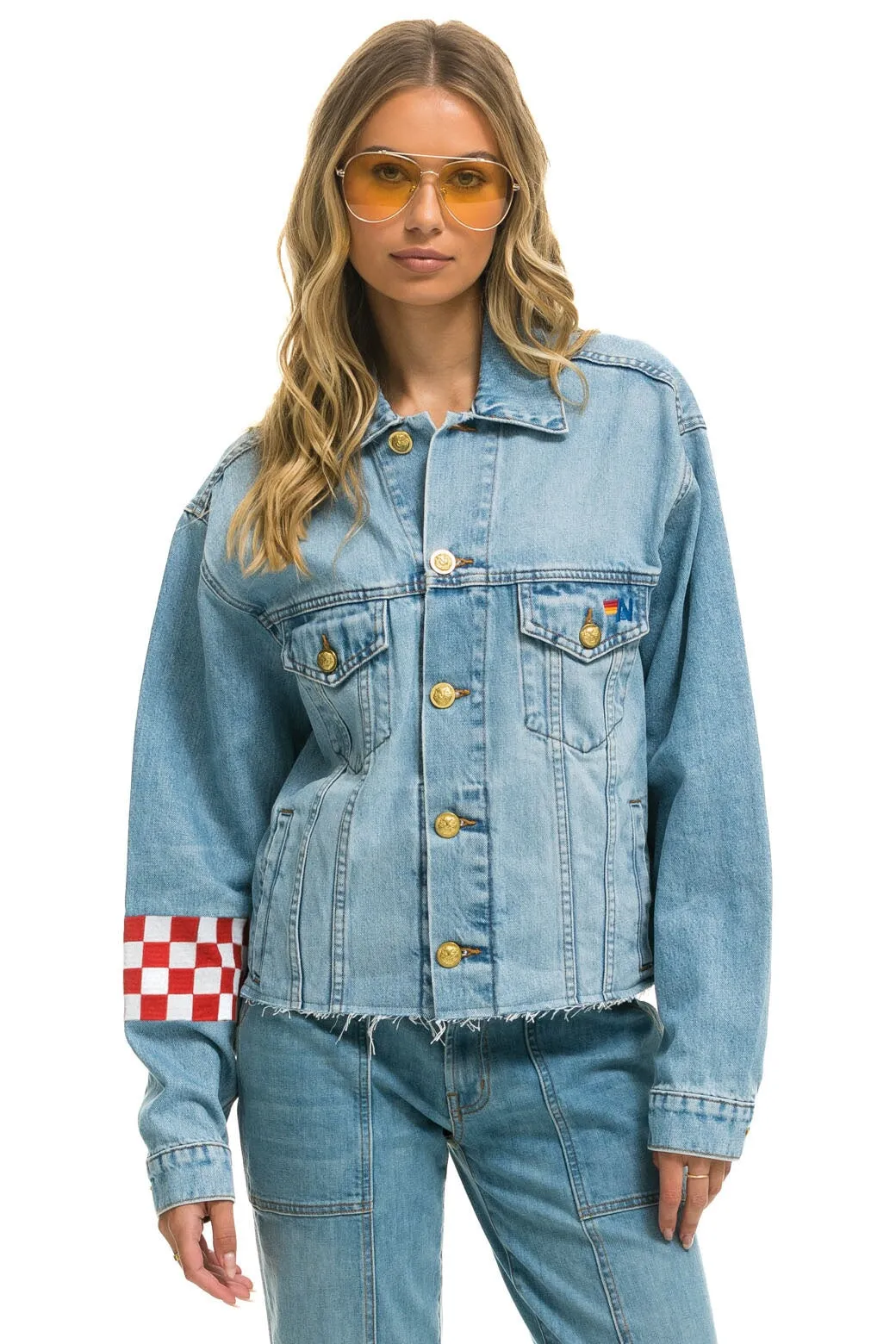 LIVE FREE OVERSIZED CROP DENIM JACKET - SUPER LIGHT