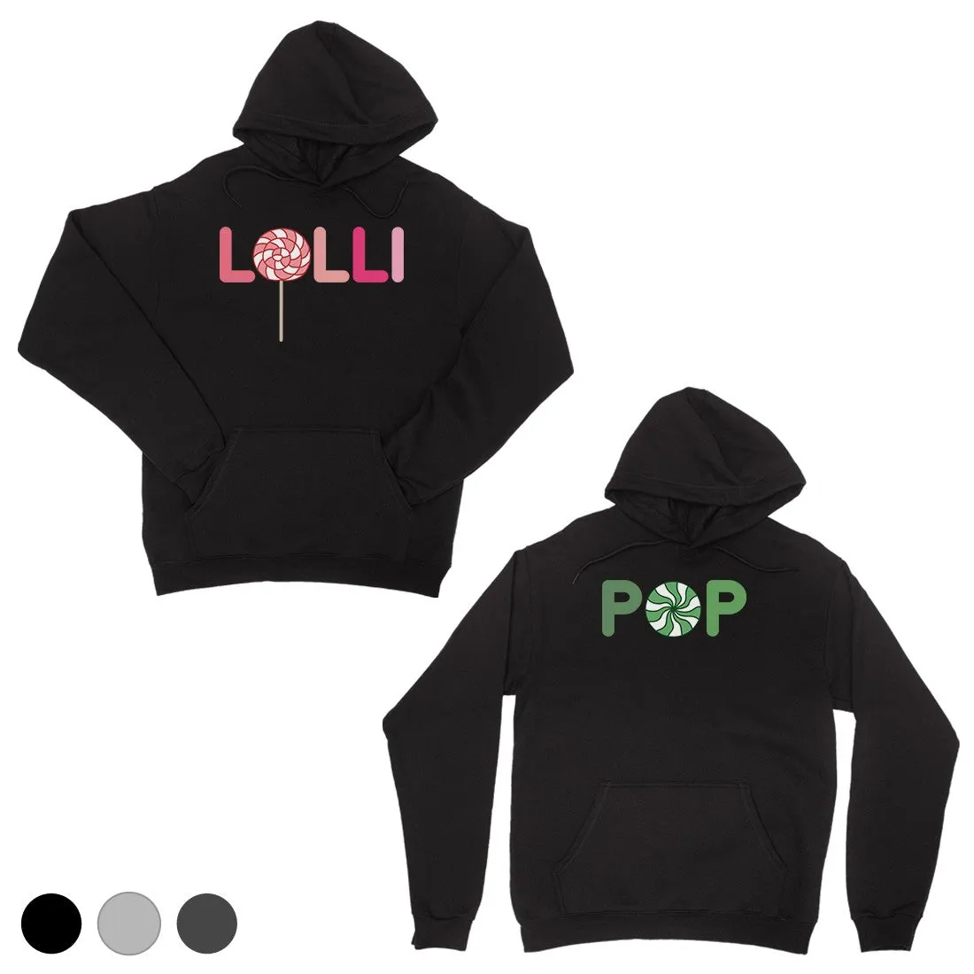 LolliPop Black Matching Hoodies Funny Grandma Grandpa Gifts