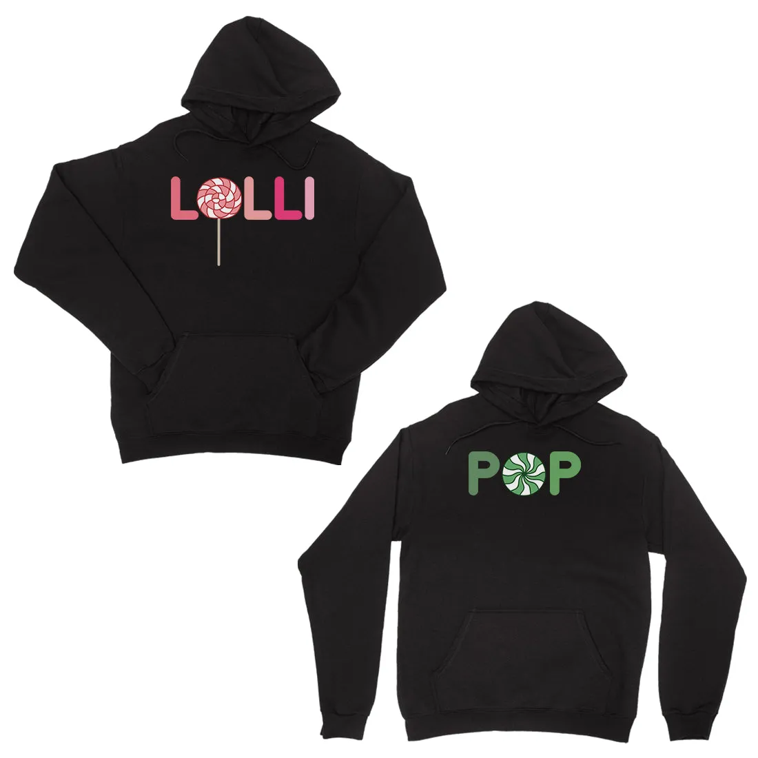 LolliPop Black Matching Hoodies Funny Grandma Grandpa Gifts