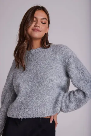 Long Sleeve Crew Sweater - Heather Stone