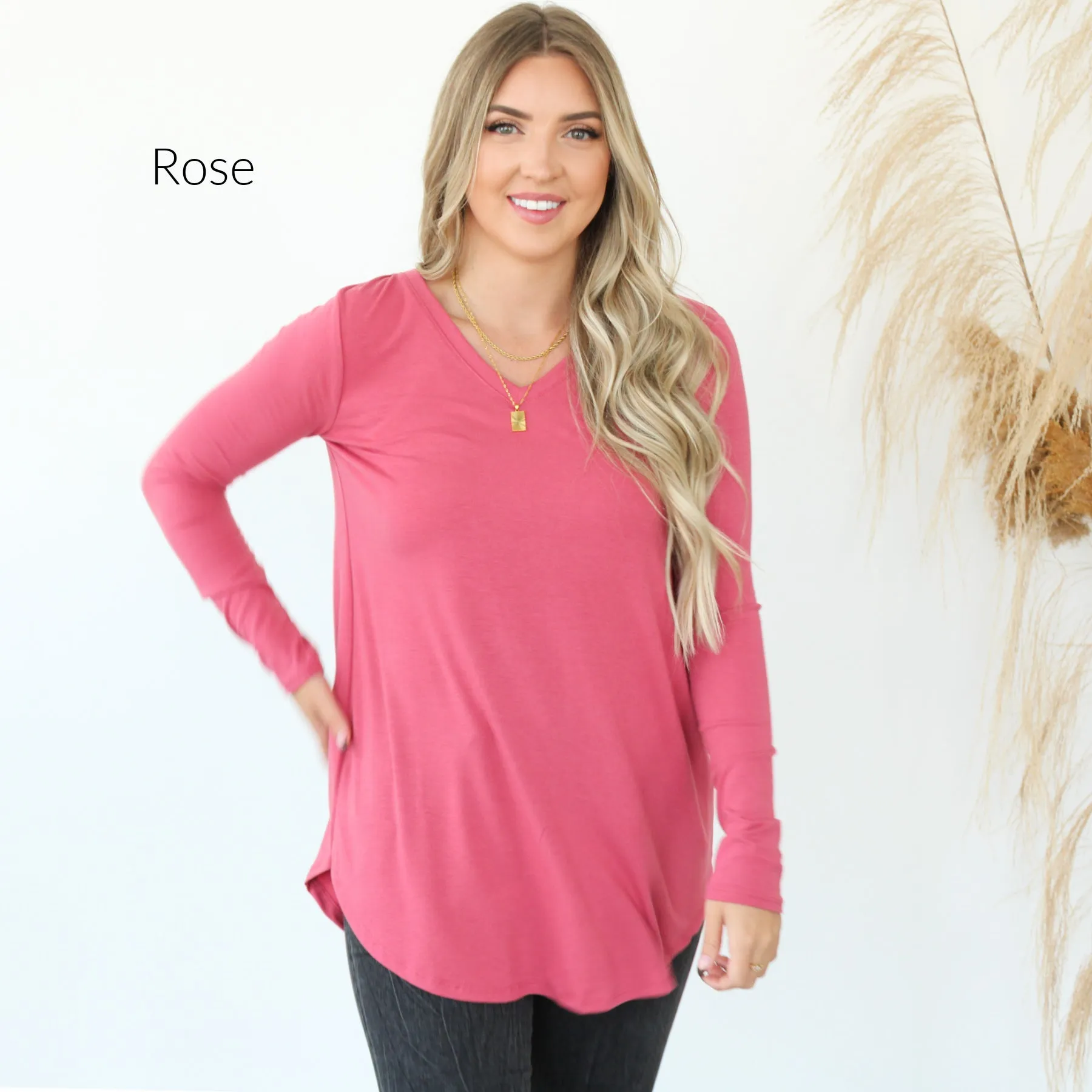 Long Sleeve V Neck Tee