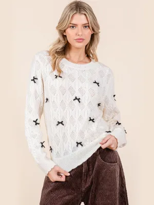 Long Sleeves Cable Knit Sweater