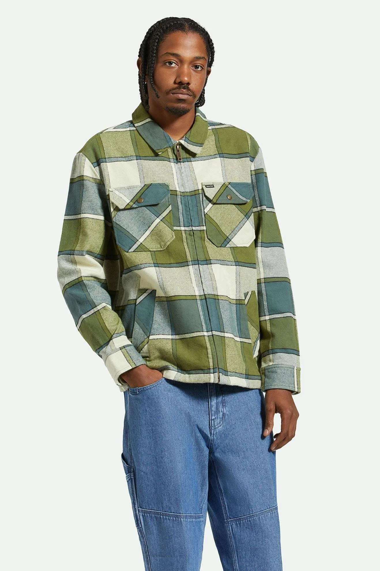 Men's Motor Zip Jacket - Blue Mirage/Dill Plaid