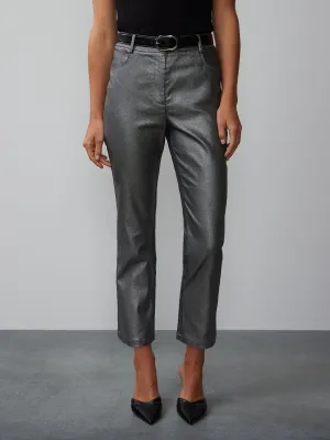 Metallic Straight Leg Pant