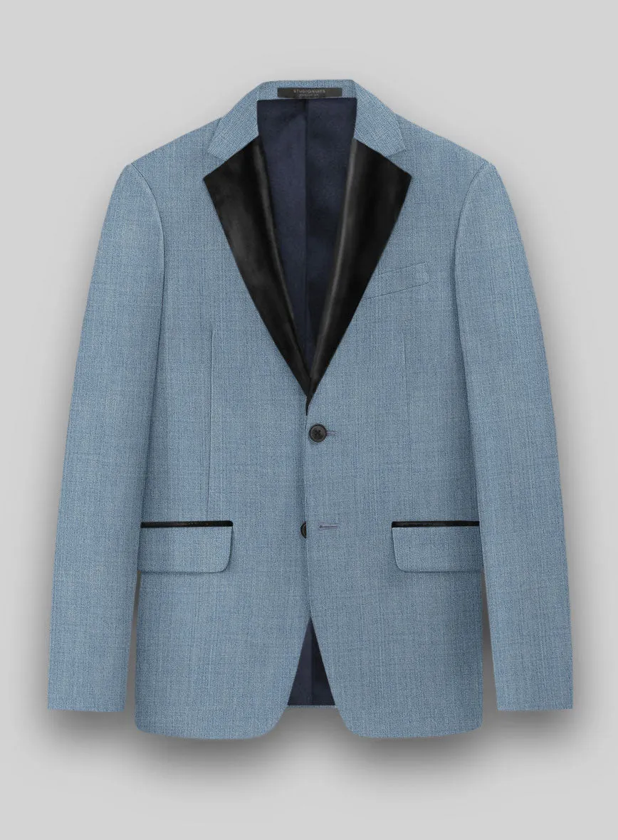 Napolean Stretch Light Blue Wool Tuxedo Jacket