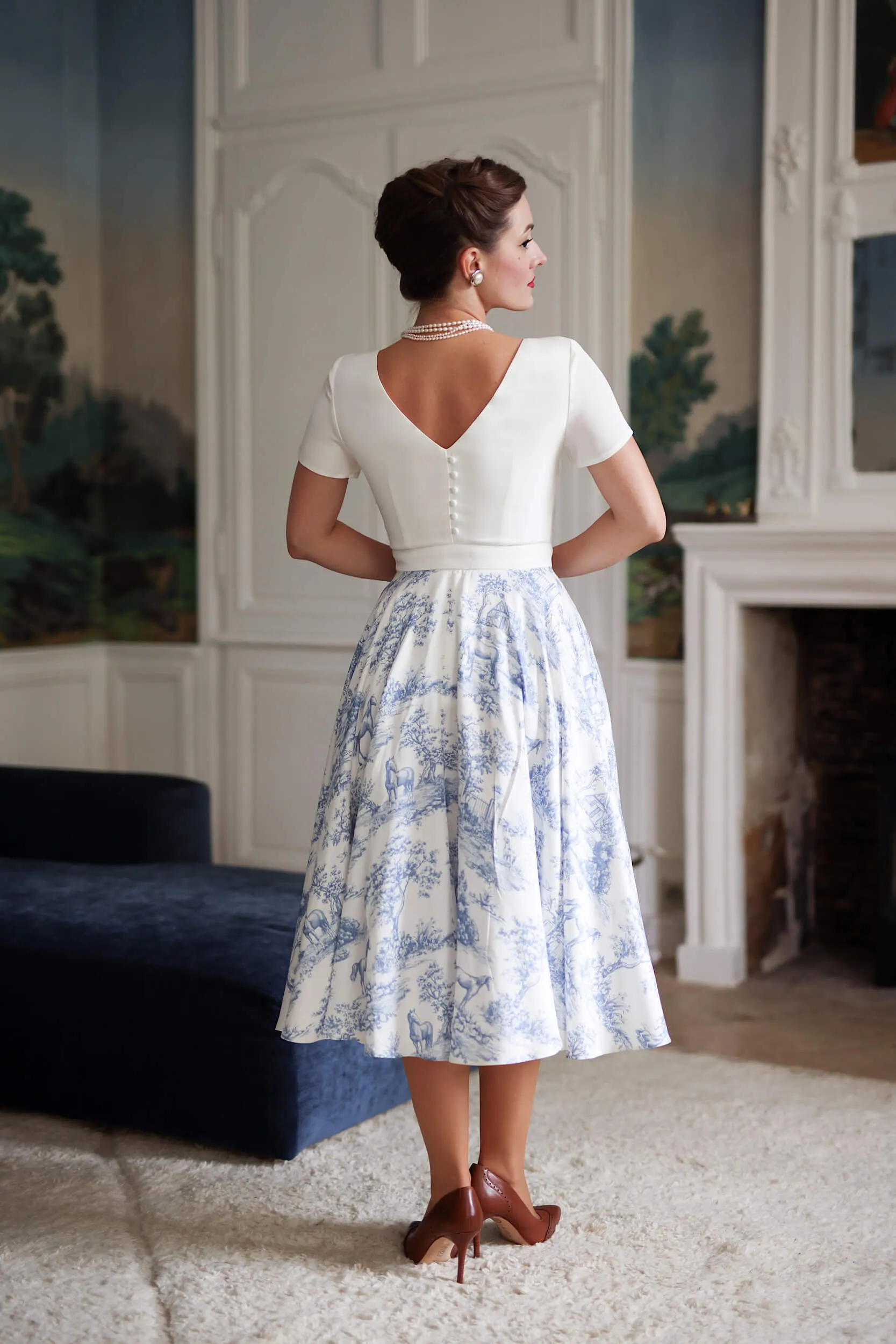 Nova Toile de Jouy Dress