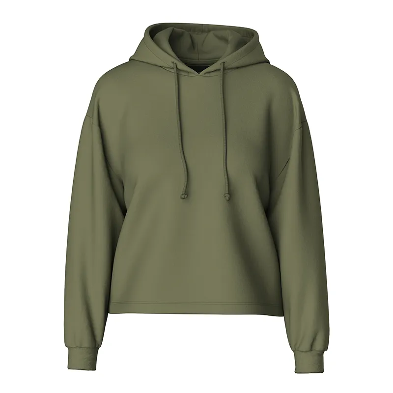 Pieces Chilli Women's Cropped Hoodie Deep Lichen Green