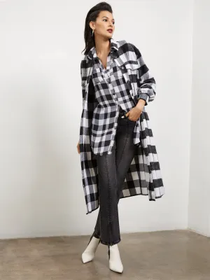 Plaid Maxi-Length Shacket